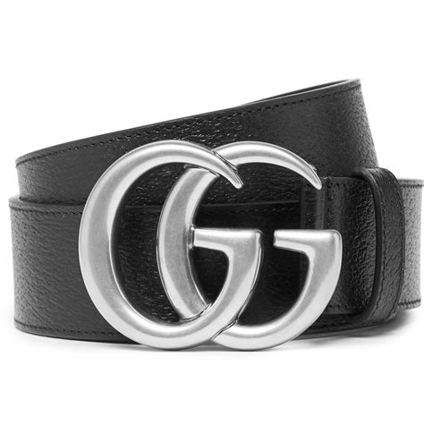 gucci men's black leather belt.